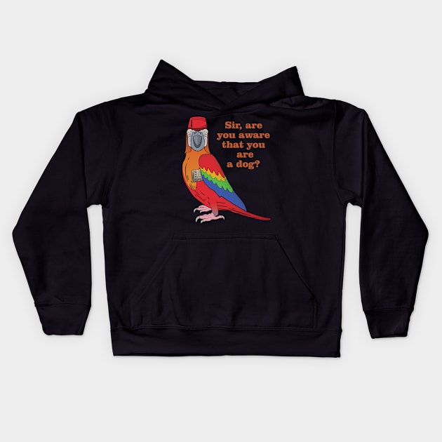 Funny Parrot Wearing a Fez Kids Hoodie by SunGraphicsLab